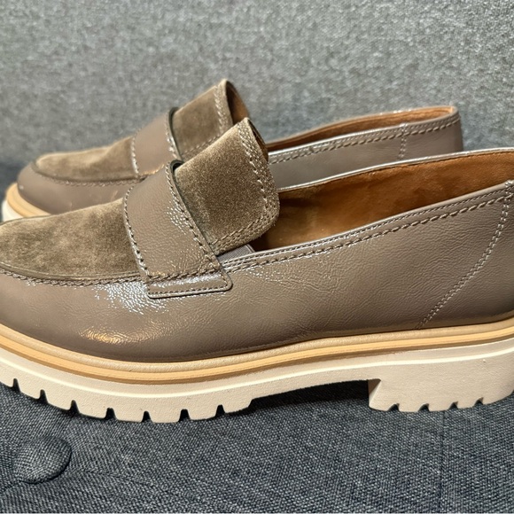 Paul Green Urban Lug Sole Loafer - Fango Earth Combo  Taupe Brown Leather - Picture 2 of 9